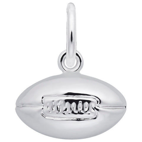 Football Charm In 14K White Gold
