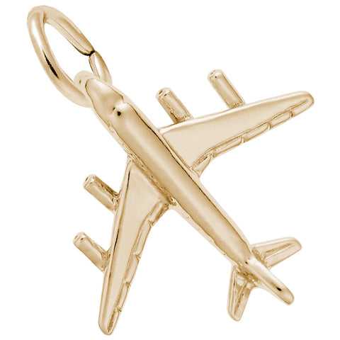 Airplane Charm In Yellow Gold