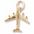 Airplane charm in Yellow Gold Plated hide-image