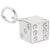 Dice Charm In 14K White Gold