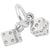 Dice Charm In 14K White Gold