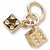 Dice charm in Yellow Gold Plated hide-image