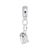 False Teeth charm dangle bead in Sterling Silver