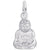 Buddha Charm In 14K White Gold