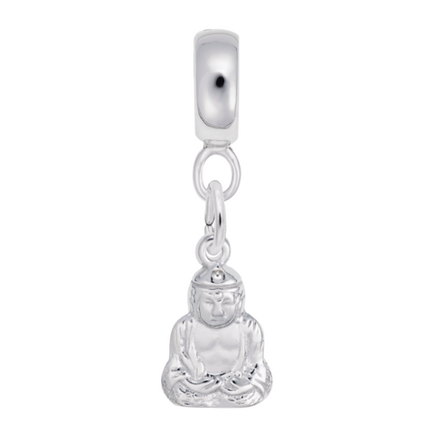 Buddha Charm Dangle Bead In Sterling Silver
