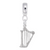 Harp Charm Dangle Bead In Sterling Silver