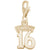 Sweet 16 Charm in Yellow Gold Plated