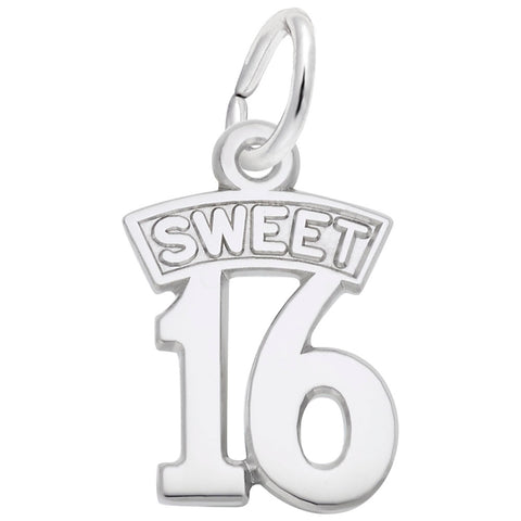 Sweet 16 Charm In 14K White Gold