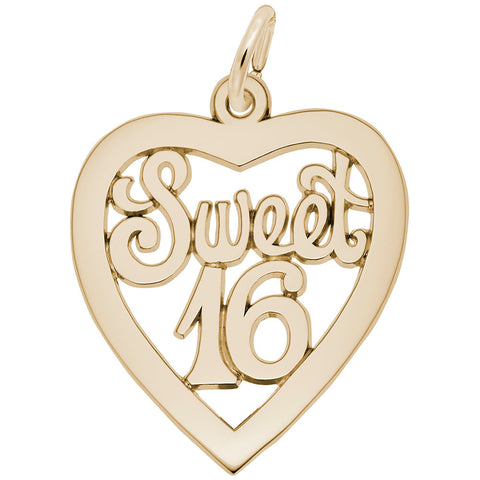 Sweet 16 Charm In Yellow Gold