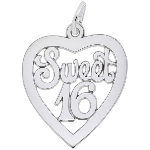 Sweet 16 Charm In 14K White Gold