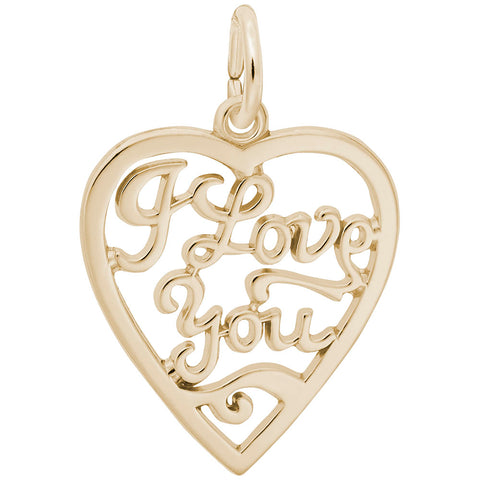 I Love You Charm in Yellow Gold Plated