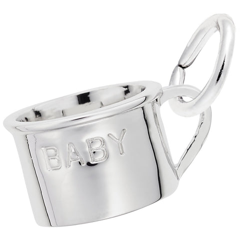 Baby Cup Charm In Sterling Silver