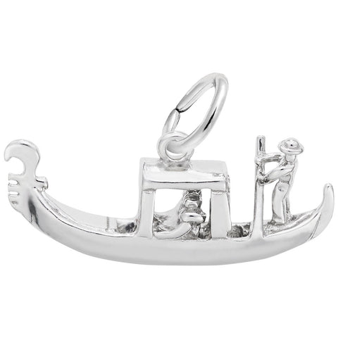 Gondola Charm In 14K White Gold