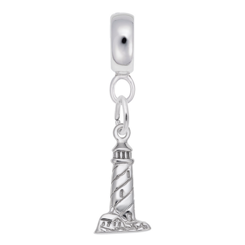 Lighthouse Charm Dangle Bead In Sterling Silver