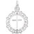 Cross Charm In 14K White Gold