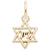 Star Of David Charm in Yellow Gold Plated