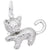 Cat Charm In 14K White Gold