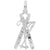 Skis Charm In 14K White Gold