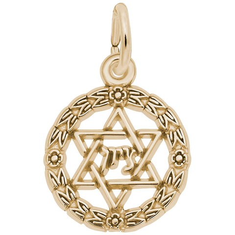 Star Of David Charm in Yellow Gold Plated