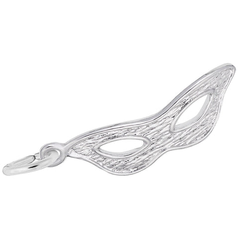 Mask Charm In 14K White Gold