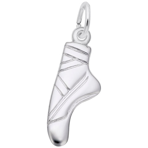 Ballet Slipper Charm In 14K White Gold