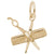 Comb And Scissors Charm in Yellow Gold Plated