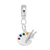 Artist Palette Charm Dangle Bead In Sterling Silver