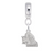 Piano charm dangle bead in Sterling Silver