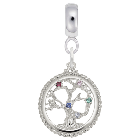 Tree Of Life Charm Dangle Bead In Sterling Silver