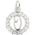 Initial O Charm In 14K White Gold