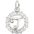 Initial T Charm In Sterling Silver