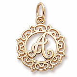 Initial A charm in Yellow Gold Plated hide-image