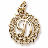 Initial D charm in 14K Yellow Gold