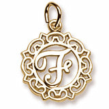 Initial F charm in Yellow Gold Plated hide-image