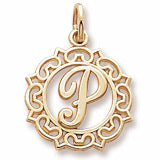 Initial P charm in Yellow Gold Plated hide-image