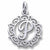 Initial P charm in Sterling Silver hide-image
