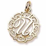 Initial U charm in Yellow Gold Plated hide-image