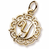 Initial Y charm in Yellow Gold Plated hide-image