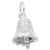 Bell Charm In 14K White Gold