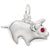 Piggy Bank Charm In 14K White Gold