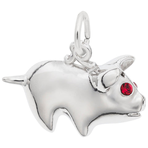 Piggy Bank Charm In Sterling Silver