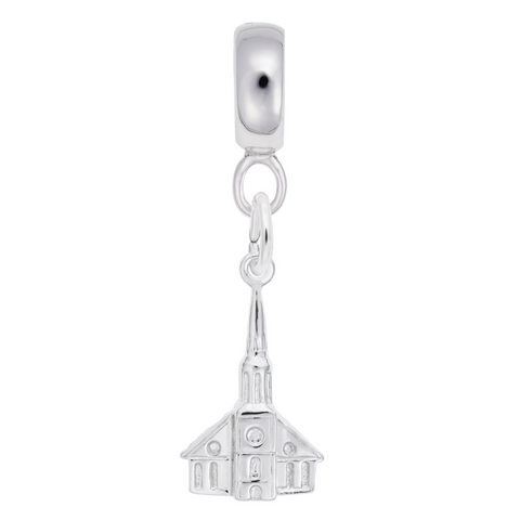 Church Charm Dangle Bead In Sterling Silver