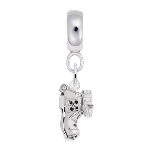 Old Lady In Shoe Charm Dangle Bead In Sterling Silver