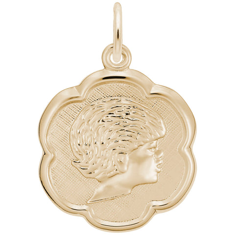 Girl Charm in Yellow Gold Plated