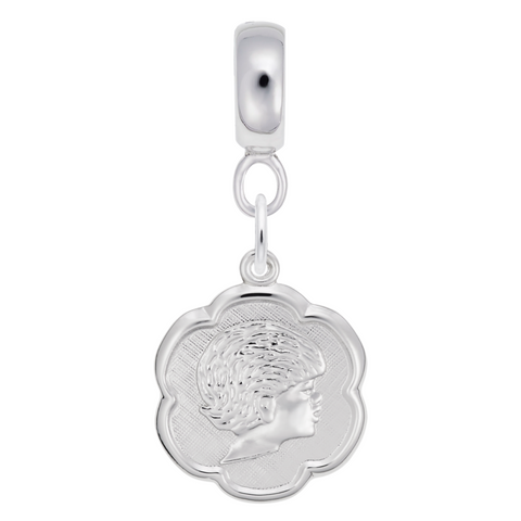 Girl Charm Dangle Bead In Sterling Silver