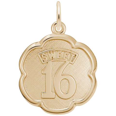 Sweet 16 Charm in Yellow Gold Plated