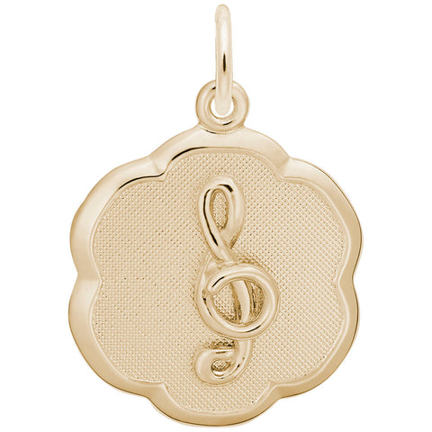 Treble Clef Charm in Yellow Gold Plated