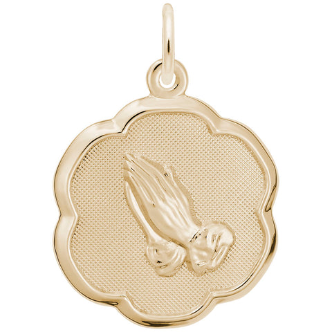 Praying Hands Charm in Yellow Gold Plated