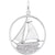 Sail Boat Charm In 14K White Gold