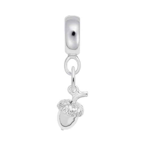 Acorn Charm Dangle Bead In Sterling Silver